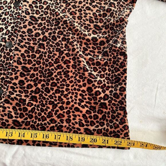 Lauren Ralph Lauren Women's 1X Velour Button Up Cheetah Shirt - Picture 7 of 10